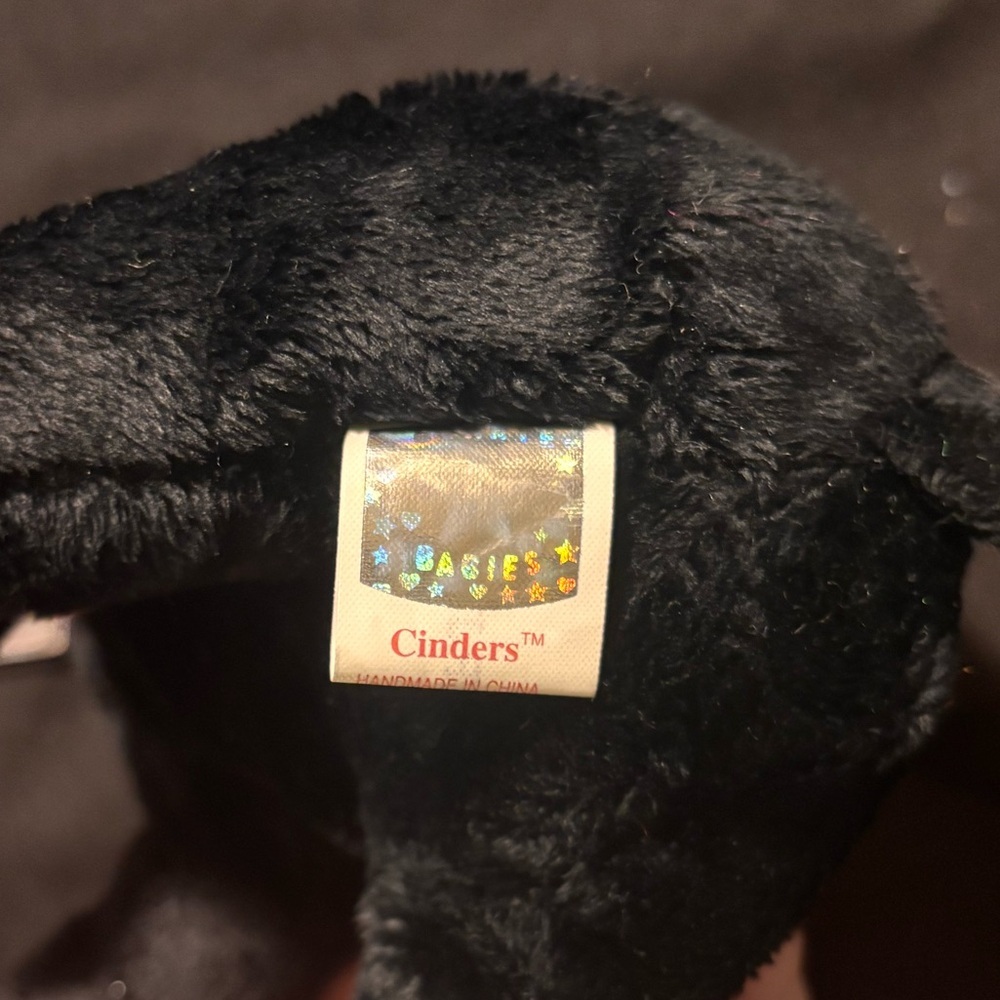 Ty Beanie Baby Black Bear Plush - Cinders (2000) - Picture 2 of 4
